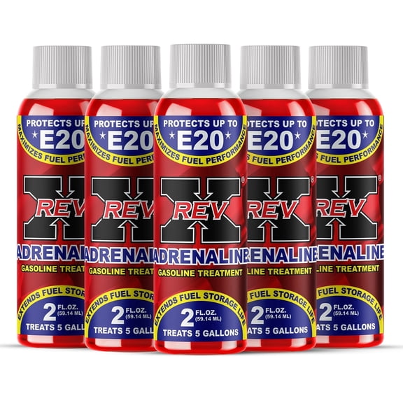 REV-X Adrenaline Gasoline Fuel Additive, 5 Pack, 2 fl oz Bottles