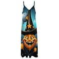 thumbnail image 4 of Halloween Ghosts Horror Pumpkin Design Sleeveless Dress Woman Fashion Long Dresses Women's Summer Suit Dress 2025, 4 of 7