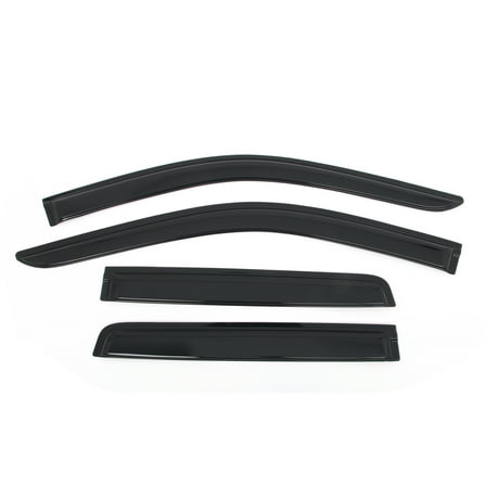 Ikon Motorsports Tape on Window Visors Compatible With 2019-2026 Chevrolet Silverado & GMC Sierra 1500 Extended Cab, Sun Rain Deflectors Acrylic Smoke/Tinted 4PCS