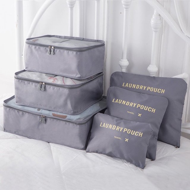 Bolsa de almacenamiento de viaje (paquete de 6), multifuncional, para clasificar equipaje, bolsas de viaje, organizador portátil impermeable para el hogar.