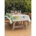 thumbnail image 2 of Outdoor Tablecloth with Umbrella Hole and Zipper, Happy Easter Bunny Rectangle Table Cloth 60x102 Inch Waterproof Tablecloth, Spring Floral Burlap Sage Green Plaid Picnic Table Cover for Patio, 2 of 7