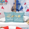 thumbnail image 4 of Coastal Throw Pillows,Coastal Pillow Covers,Nautical Beach Decorative Throw Pillow Cover,Nautical Pillows,Nautical Beach House Bed Room Decor 18 x 18 Inch Reversible Pillowcase (18x18 in, blue-1), 4 of 5