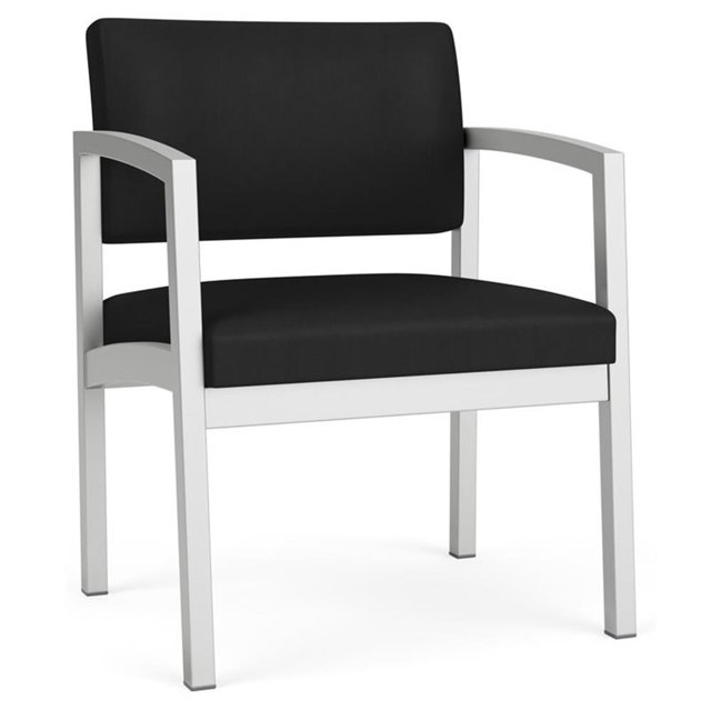 Fauteuil d'Appoint Surdimensionné en Acier Lenox pour Réception / Acier Argenté / Noir