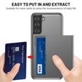 thumbnail image 3 of Dteck Case for Samsung Galaxy S22 Plus,Shockproof Wallet Card Slot Holder Pocket Slide Slim Fit Dual Layer Soft TPU Hard PC Hybrid Protective Back Cover for Galaxy S22 Plus 5G, Gray, 3 of 6