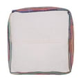 thumbnail image 5 of LR Home Square Whimsical Rainbow Recycled Chindi Medium-Sized Indoor Pouf, 18"x18"x18", 5 of 9