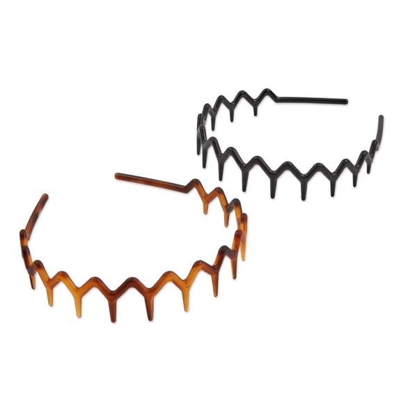 Scunci Effortless Beauty Teethcomb Headband, Multicolor, 2 Count