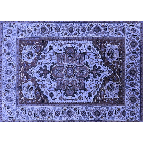 Ahgly Company Indoor Rectangle Oriental Blue Industrial Area Rugs, 4' x 6'