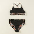 thumbnail image 5 of Girls Swimsuit Kids Baby Girl 2 Piece Swimsuit Fashion Prints High Waist Bikini Set Bathing Suit Bathing Suits for Girls Black 8 Years-9 Years, 5 of 6