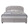 thumbnail image 1 of Home Fare Queen Shaped Corners Grey Upholstered Bed with Storage, 1 of 8