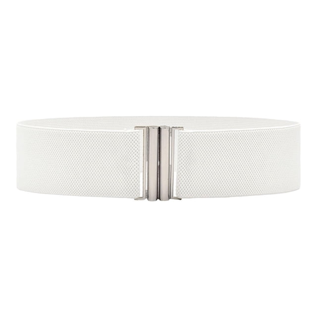 Cinturón elástico ancho para mujer Yuyangstore Blanco