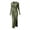 Army Green, variant on Tqcoqu Women's Solid Ribbed Knit Maxi Dresses,Lapel V Neck Long Sleeve Slim Fit Dress,Side Slit Business Elegant Maxi Dress,Army Green Women's S-XXL
