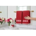 thumbnail image 3 of Serafina Home Valentine Hand Guest Towels, XOXO Embroidered, 2 Piece Set, 16 x 25 inches, 100% Cotton, Red, White and Pink, 3 of 7