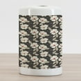 thumbnail image 2 of Floral Ceramic Toothbrush Holder, Poppy Flowers Vintage with Abstract Floral Arrangement Nature Blossom, Decorative Versatile Countertop for Bathroom, 4.5" X 2.7", Tan Charcoal Grey Red, 2 of 4