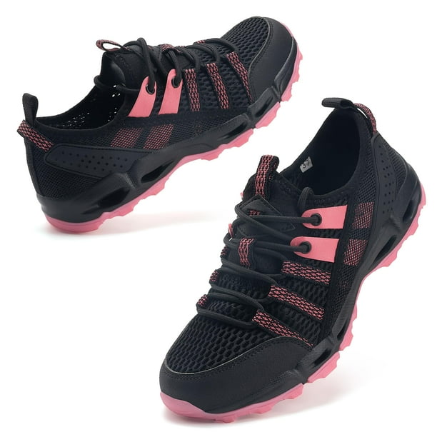 Zapatos acuáticos ziitop para mujer, senderismo al aire libre, color negro y rosa