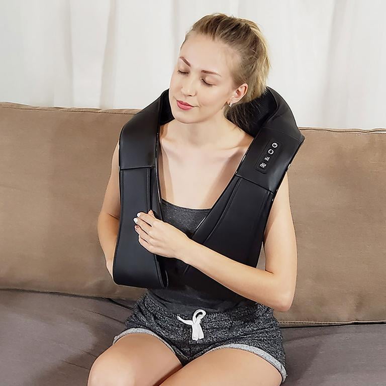 SHIORLAM Shiatsu Neck Massager for Pain Relief Deep Tissue with Heat, 3D Kneading Massage Pillow Back Shoulder Massagerfor Body Muscle, Plug-in Use for Home Office Car, Gifts for Mom Dad Him Her