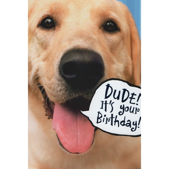 Tarjeta de felicitación con tema Heartline de Hallmark Golden Retriever