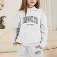 thumbnail image 2 of lnmuld Winter Outfits 2 Piece Girls Casual Outfits Long Sleeve Solid Warm Hoodie Pullover Tops Pants Kids Sweat Suit Set Solid Color Size:2-3 Years, 2 of 4