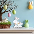 thumbnail image 4 of YWIYIUD 1PC Wooden Easter Rabbit Table Decorations Easter Hand Painted Rabbit Ornaments Tabletop Centerpieces Tiered Tray Decor for Spring Easter Indoor Home Party Patio Yard Decor 6.5inch, 4 of 5