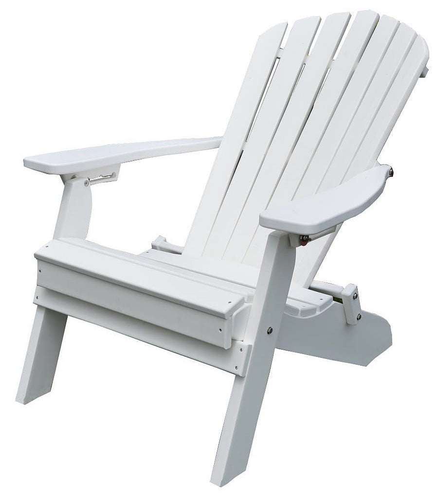 Furniture Barn USA® Poly Folding and Reclining Fanback Adirondack Chair - Black