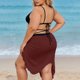thumbnail image 4 of Playa de las Mujeres Cubre-Ups Sheer Chiffon Sarong con Correa Ajustable Alta Hendidura Que Fluye Envoltura Drapeada para Piscina, 4 of 9