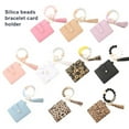 thumbnail image 2 of Women Keychain Bag with Tassel Wallet Fashion Wallet Beaded Bangle Key Chain Snap Button Card Holder Bangle Bracelet Keyring Pendant Accessory Pink, 2 of 8