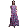 thumbnail image 1 of Bimba Robe Maxi Sans Manches à Imprimé Floral avec Fente avant pour Femmes Été Printemps, Fête - XXX-Grand, 1 of 5