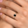 thumbnail image 4 of Gem Stone King 10K Yellow Gold Black Onyx and Lab Grown Diamond Engagement Ring for Women | 0.90 Cttw | Oval 7X5MM | Gemstone December Birthstone | Size 7, 4 of 6