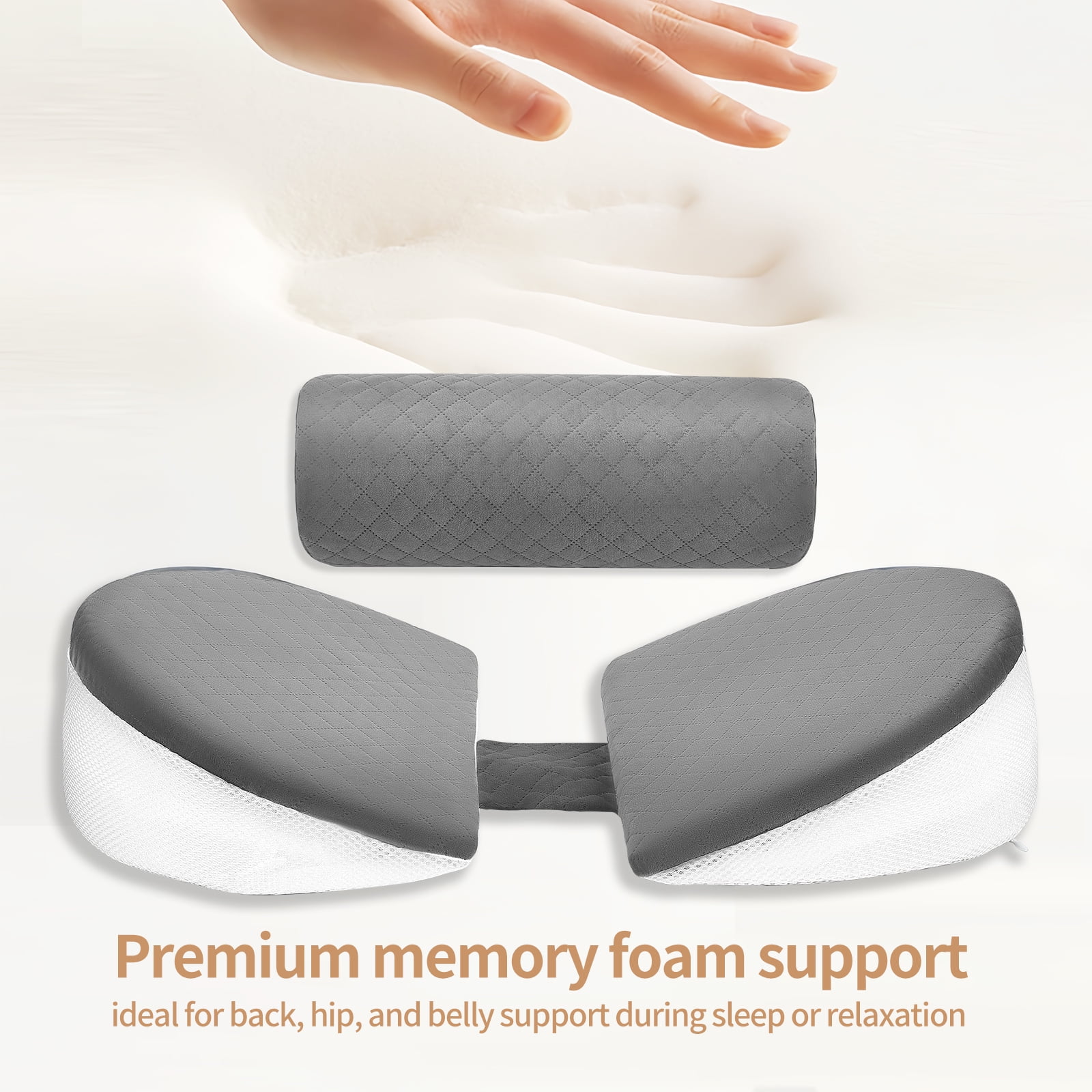AMTPM Pregnancy Pillows for Sleeping, Upgraded Memory Foam Maternity Pillow, Pregnancy Body Pillow for Pregnant Women with Cooling Removable, Washable Cover, Support for Belly