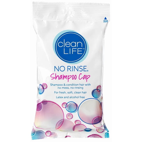 Shampoo Cap by Cleanlife Products (Pack of 4), Shampoo and Condition Hair with No Water or Rinsing - Microwaveable, Latex-Free and Alcohol-Free