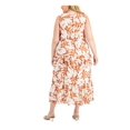 thumbnail image 2 of TAYLOR Womens Ivory Sheer Ruffled Pullover Drawstring Waist Lined Sleeveless V Neck Maxi Shift Dress Plus 18W, 2 of 4