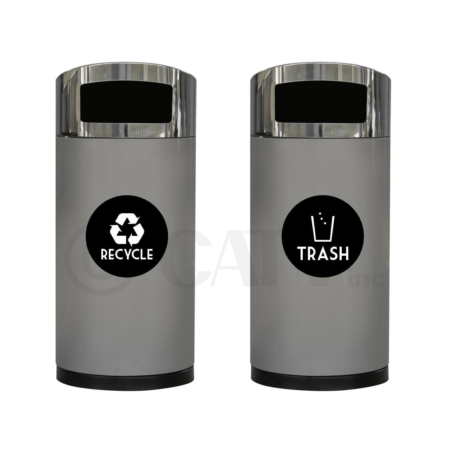 4 x 4, White Recycle and Trash Vinyl Lettering Decal Sticker