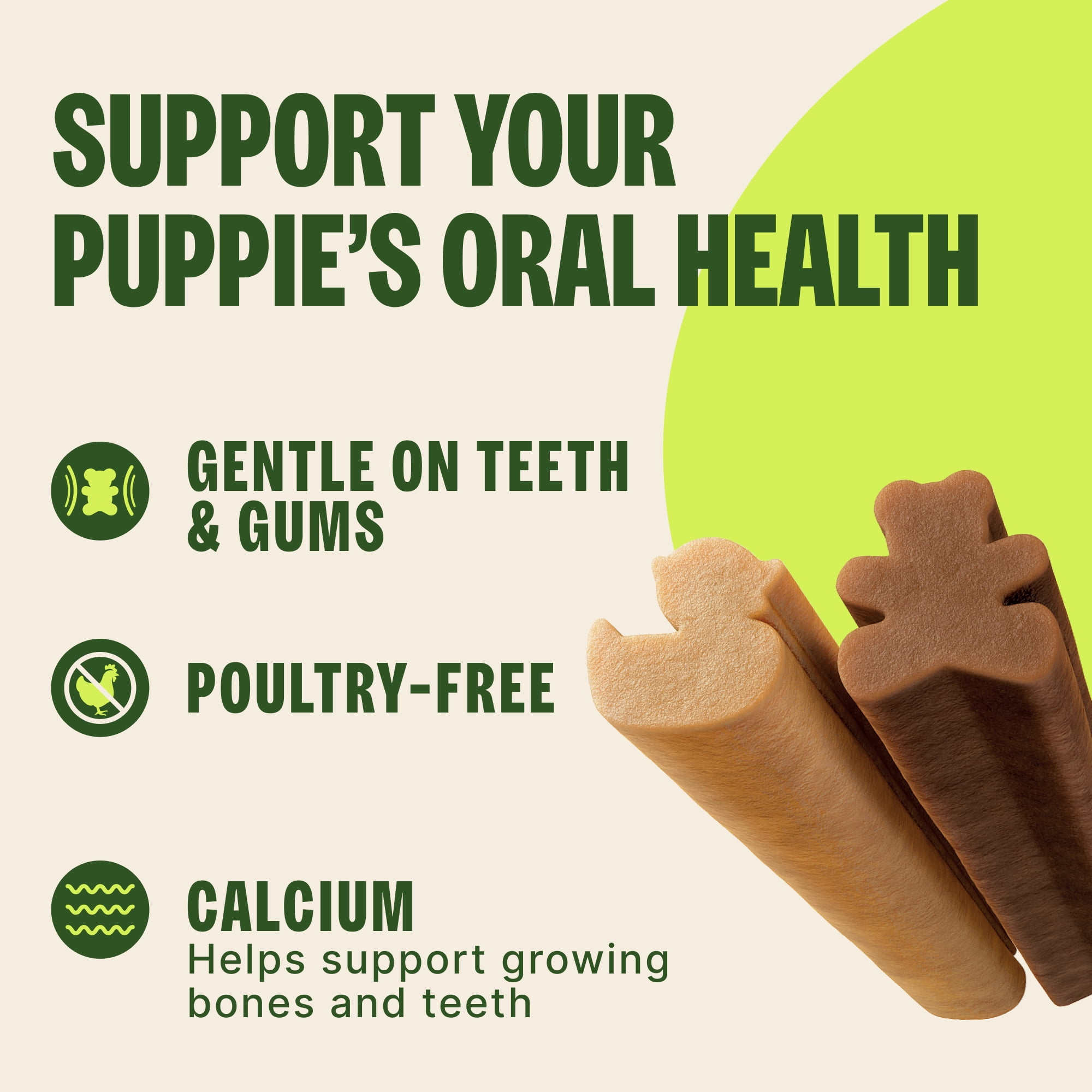 Wellness WHIMZEES Puppy Natural Dog Dental Treat, Chews, Freshens Breath, Medium/Large Size, 7.9 oz Bag, 14 Count