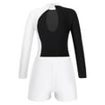 thumbnail image 4 of renvena Girls Gymnastics Leotards and Shorts Set Rhinestone Long Sleeve Ballet Unitard Biketards White 6, 4 of 5