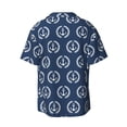 thumbnail image 2 of Fotbe Navy Nautical print Short Sleeve Button Down Shirts for Men Casual Summer Beach Wrinkle Free Shirt-X-Large, 2 of 7