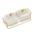 thumbnail image 2 of Divided Serving Dishes, Nuts Tray, Food Storage Box, Snack Dishes, Appetizer Serving Tray , 2 Grids Grids Clear, 2 of 9