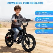 Kids Electric Bike, 350W Motor, 36V 5.2Ah, 15.5 MPH, 10 Miles, 16 Tires, Dual Braking System, Ideal for Kids 6+, Electric Child Dirt Bike