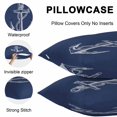 thumbnail image 5 of Lumbar Pillow Covers 20x12 Inch Set of 2, Nautical Anchor Waterproof Outdoor Pillow Covers, Navy Blue Coastal Marine Minimalist Rope Decorative Cushion Pillowcases for Couch, Sofa, Bed, Garden, Patio, 5 of 9