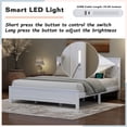 thumbnail image 3 of Sesslife King Size Bed Frame with Headboard & Footboard, Wood Platform Bed with Built-in LED Lights, Charging Station, Modern Farmhouse King Bed Frame with Slats, No Box Spring Needed, White, 3 of 11