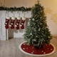thumbnail image 4 of Tapete de Navidad grande redondo tradicional de 48 pulgadas con patrones de sombrero de Navidad Rojo Perfecl falda de árbol, 4 of 8