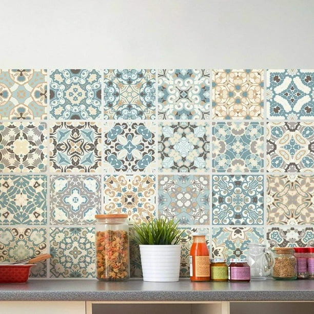 Papel tapiz autoadhesivo de mosaico 60 x 500 cm, vinilo impermeable para azulejos de pared, adhesivo plástico para cocina y baño