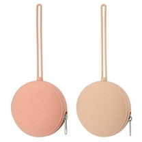 NOGIS 2 Pack Pacifier Holder Case Set Includes 2 Portable Silicone Pacifier Holder Cover Pouch Bags for Diaper Bags Stroller Travel OutdoorBean Past Color & Apricot Color