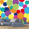 thumbnail image 2 of IDEA4WALL 4pcs Colorful Dots Peel and Stick Wallpaper Removable Wall Murals Large Wall Stickers for Home Decoration, 66"x24", 2 of 5
