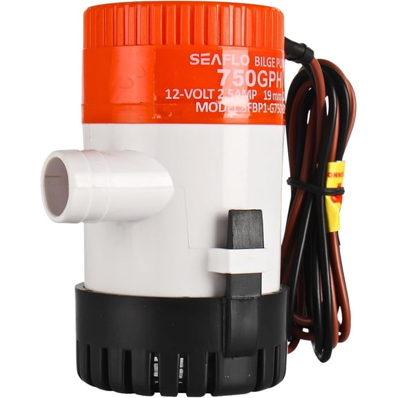 SEAFLO 01 Series 750 GPH Bilge Pump – 12V, 3/4" Outlet