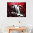 thumbnail image 2 of Nawypu Forest Canvas Wall Art Red and Black Bathroom Wall Decor Fall Pictures Mountain Waterfall Landscape Poster Tropical Tree Painting Nature Scenery Artwork for Living Room Home Decorations, 2 of 4