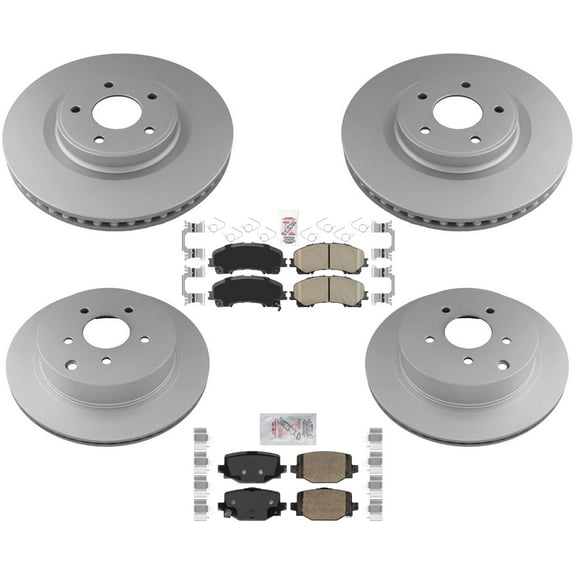 Front & Rear Coated Brake Rotors Ceramic Brake Pads For Infiniti QX50 2019-2022