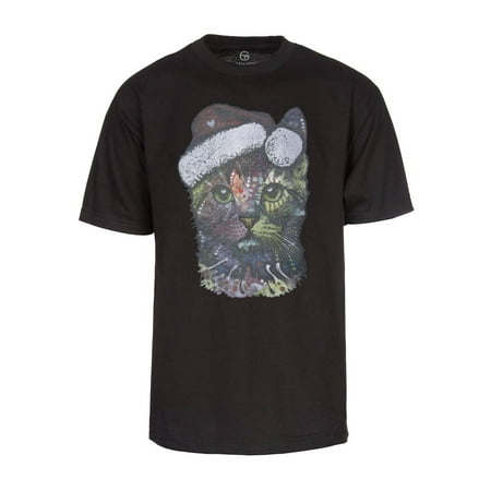 Santa Kitty - Men's Neon Kitty Santa Claus Short-Sleeve T-Shirt