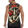 thumbnail image 3 of Fotbe Red Mushrooms Pattern Men's Quick Dry Workout Tank Top Gym Muscle Tee Fitness Bodybuilding Sleeveless T Shirt Breathable Workout Shirt-Small, 3 of 9