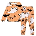 thumbnail image 4 of Xijirk Women Halloween Pajama Set Long Sleeve Crew Neck Top with Jogger Pants Assorted Halloween Element Print Loungewear for Sleepwear and Holiday Party,White2,XXL, 4 of 4