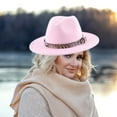 thumbnail image 6 of Aojekbee Women Men Cowboy Hat Leopard Print Belt Decor Wide Brim Western Cowgirl Cap Jazz Hat Halloween Props Festival Party Cap, 6 of 6