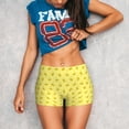 thumbnail image 3 of Balery Cheese 1 Pantalones cortos de entrenamiento estampados para mujer, sin costuras, ajustados, para gimnasio, yoga, correr, deportes, ejercicio activo, fitness.-Large, 3 of 8